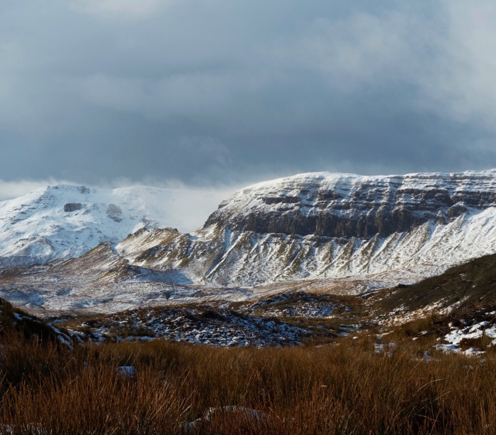 Snow capped mountains