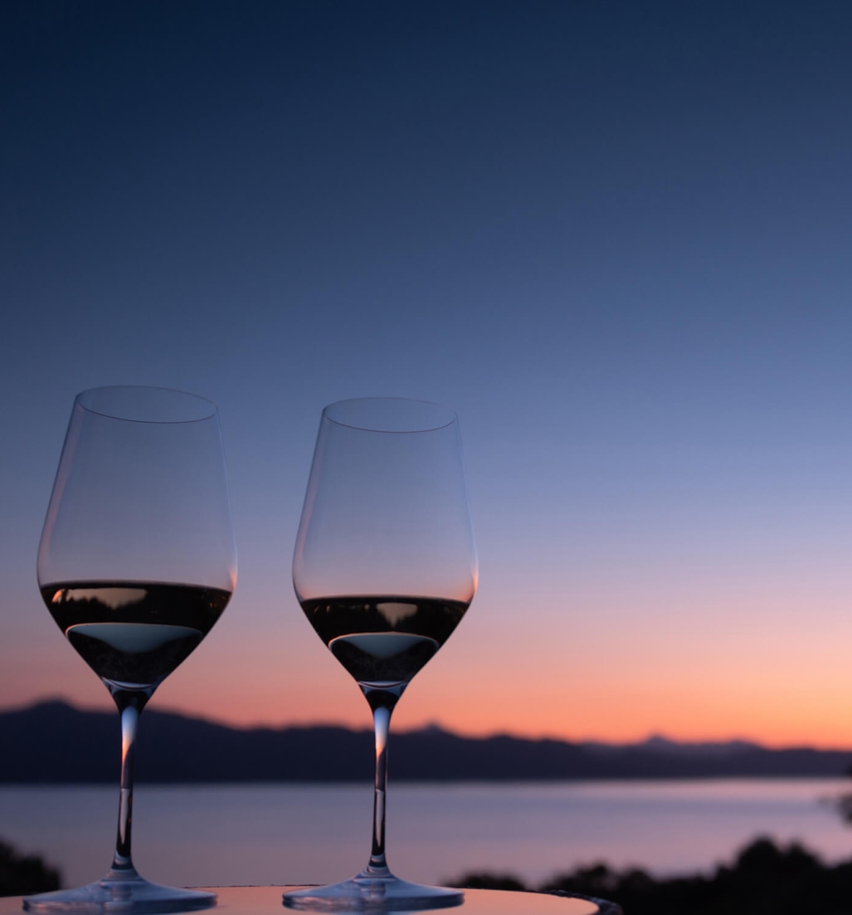 two wine glasses