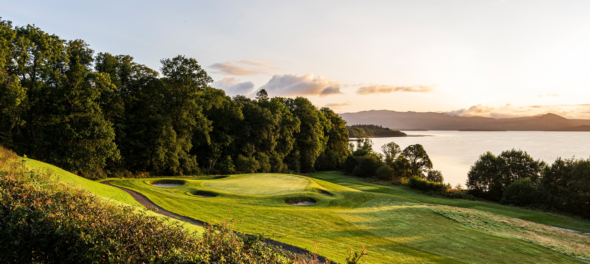 The Carrick hole 14 fairway sunset