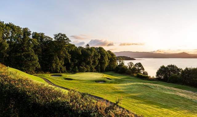 The Carrick hole 14 fairway sunset