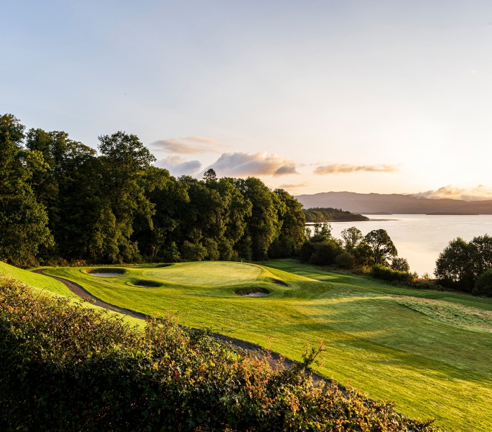 The Carrick hole 14 fairway sunset