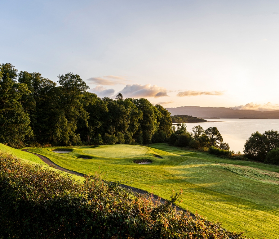 The Carrick hole 14 fairway sunset