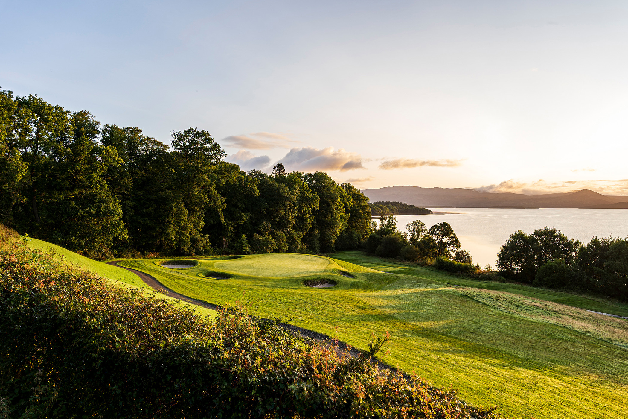The Carrick hole 14 fairway sunset