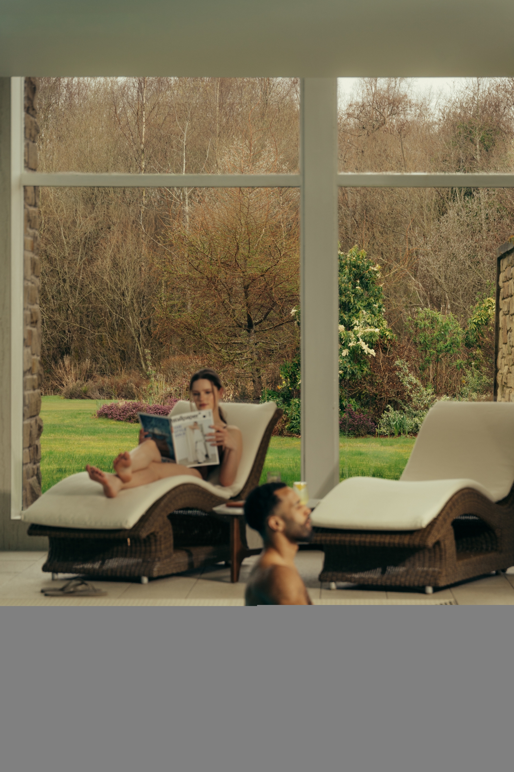 A couple relax in the Spa at The Carrick